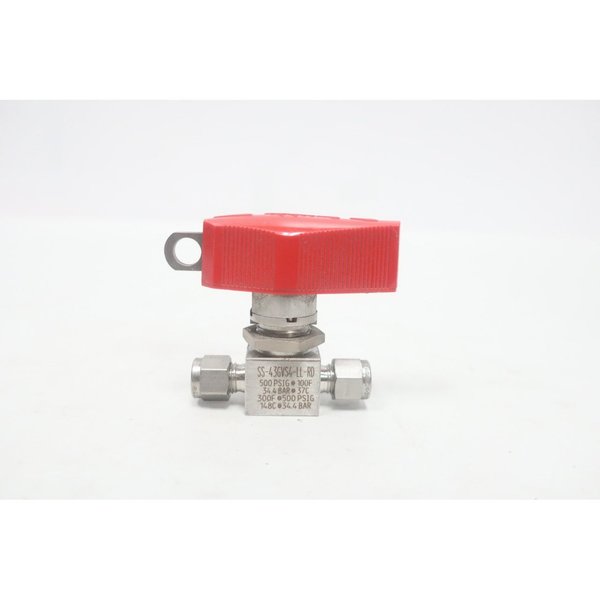 Swagelok Manual Stainless Tube 1/4In Ball Valve SS-43GVS4-LL-RD